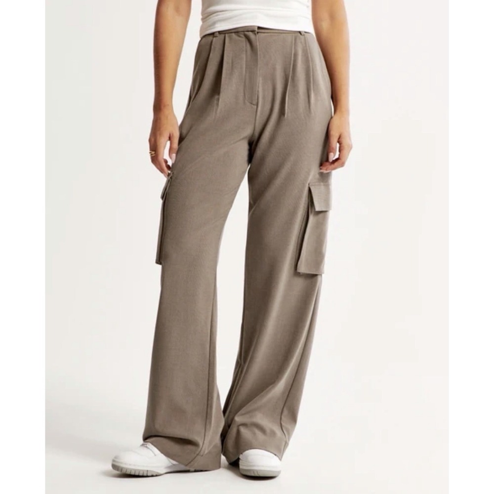Abercrombie Fitch A&F Sloane Tailored Wide Leg Pants in Brown Women 29 - Picture 1 of 10